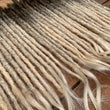 Load image into Gallery viewer, Brown and blonde ombre dread extensions angled view