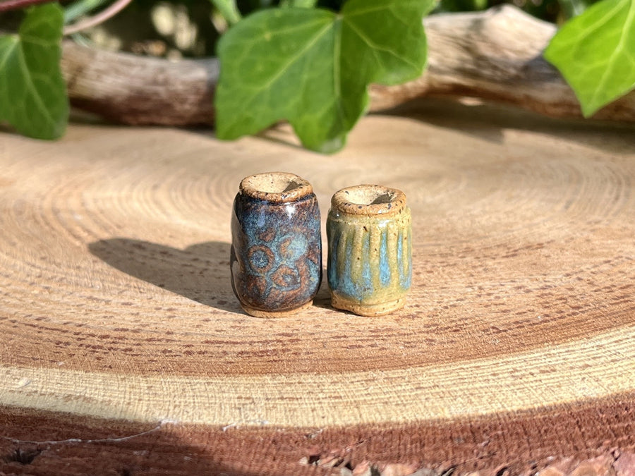 blue and teal dreadlock beads