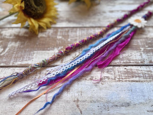 dreadlocks decorated with fabric