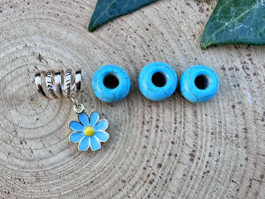 turquoise dreadlock beads