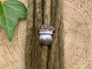 brown mushroom bead on dreads