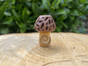 One of a Kind Brown Mushroom Dreadlock Bead 7-8mm Hole Size