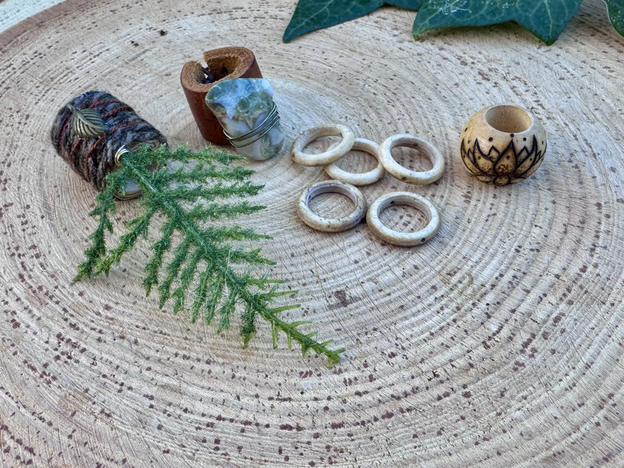 fern leaf dreadlock bead