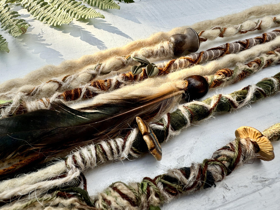 mushroom beads on dreadlocks