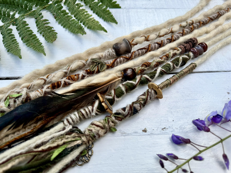 brown and green forest dreads