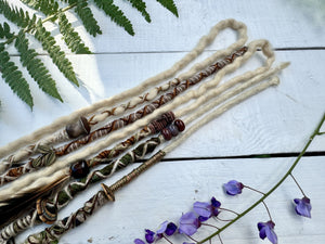 blonde dreadlocks with mushroom beads