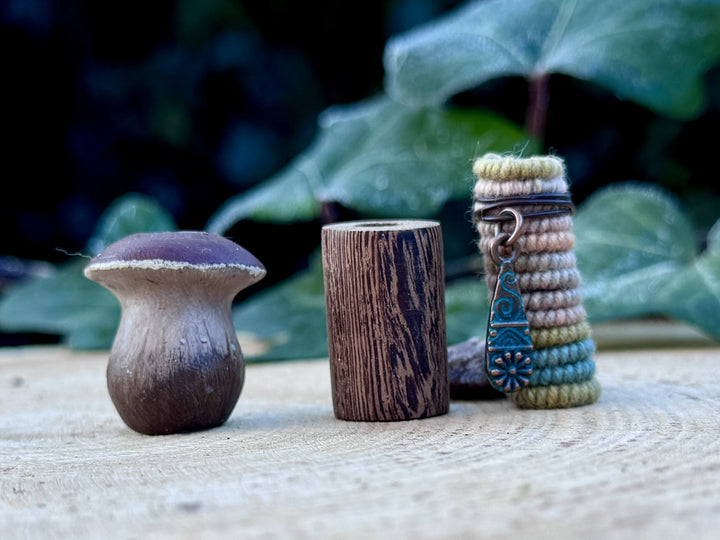 brown mushroom dreadlock bead