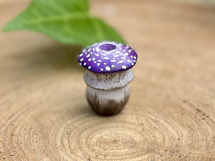 Purple mushroom dreadlock bead