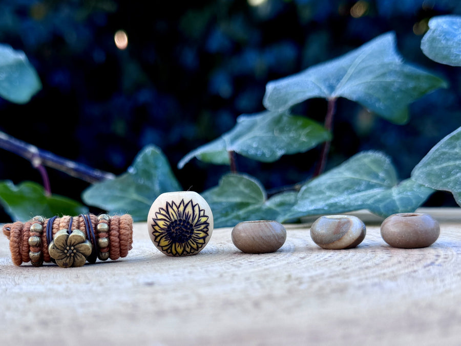 flower dreadlock beads