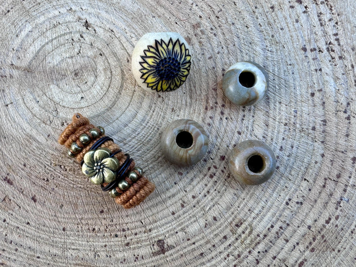 sunflower dreadlock beads