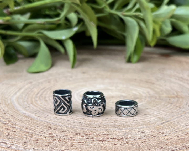Stainless steel dread beads