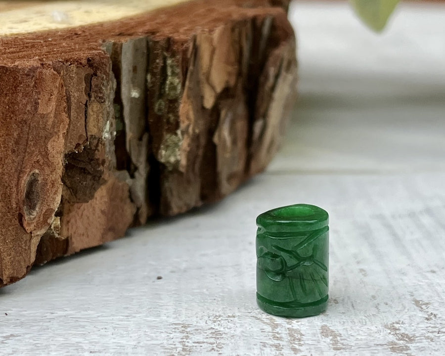 Natural jade dreadlock bead back