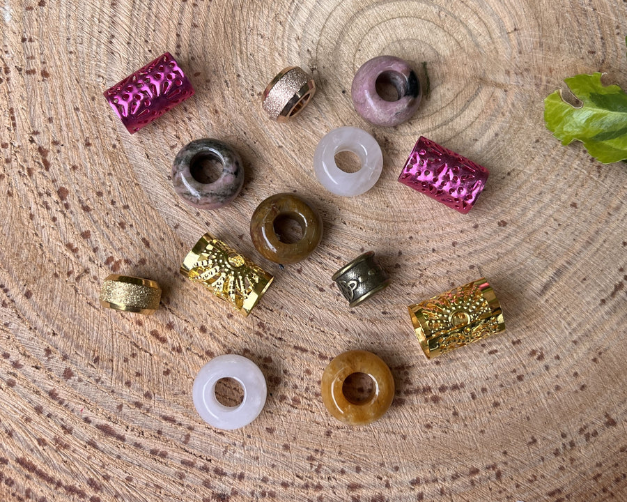 Pink and Gold dread bead set