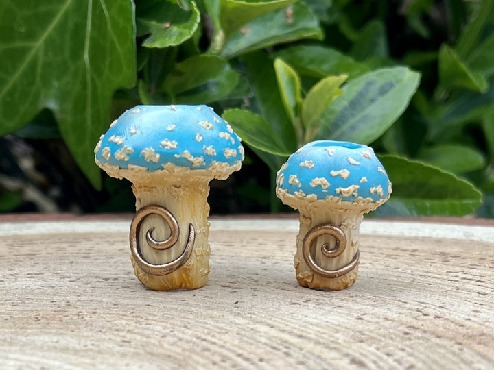 blue mushroom bead for dreadlocks